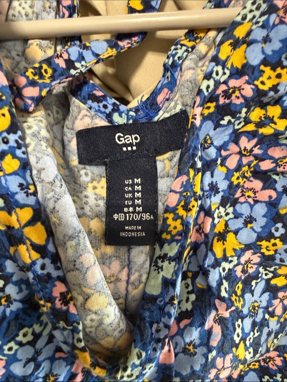 🥳 7/$10!! GAP Floral Tie-Back Halter Dress - Blue Multi - Picture 4 of 4